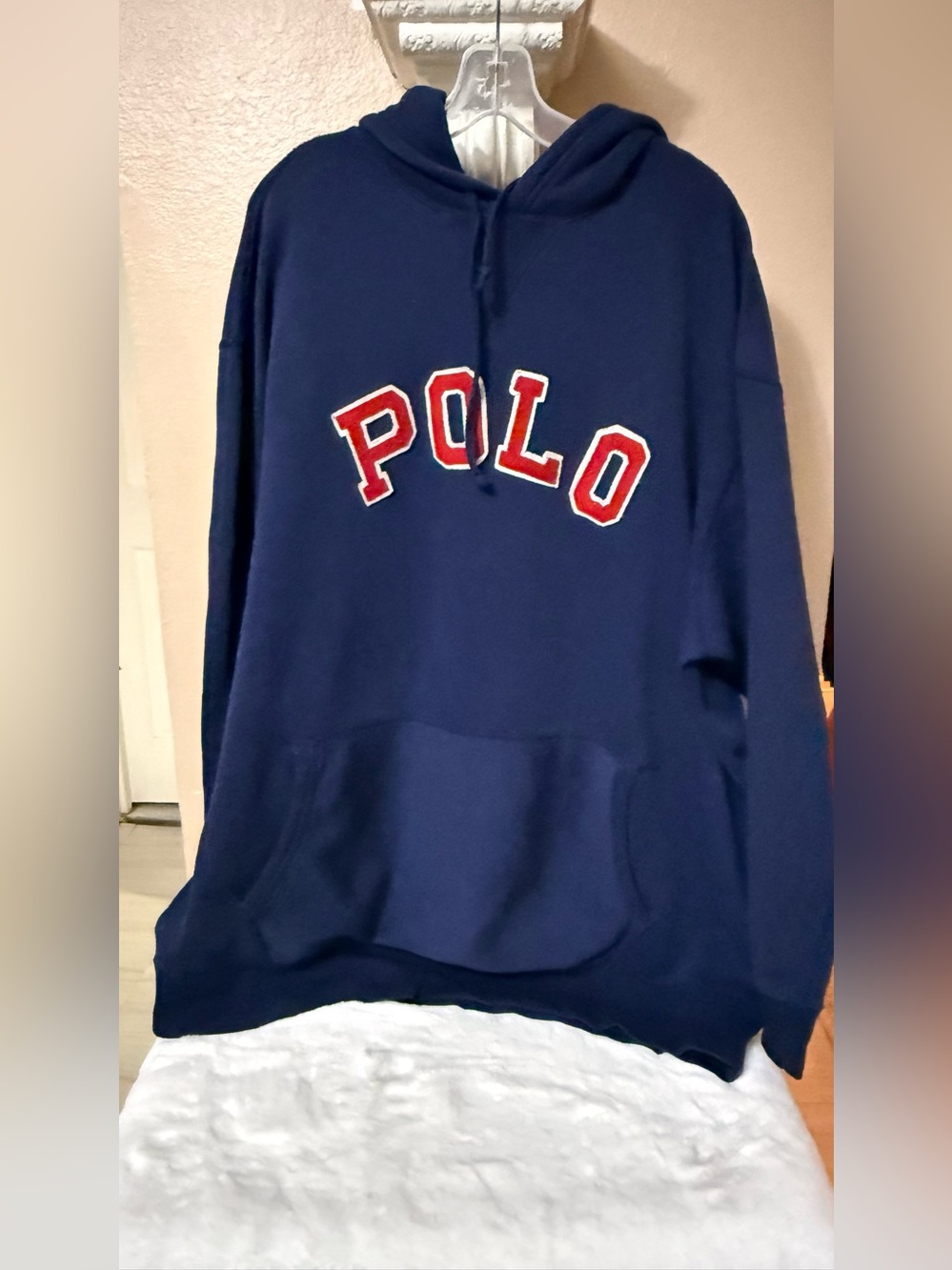 Polo by Ralph Lauren Navy Hoodie with Red Lettering